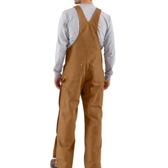 CARHARTT MENS QUILT LINED ZIP LEG 100% COTTON HEAVY DUCK OVERALLS SIZE 42x30 EUC - Picture 2 of 13